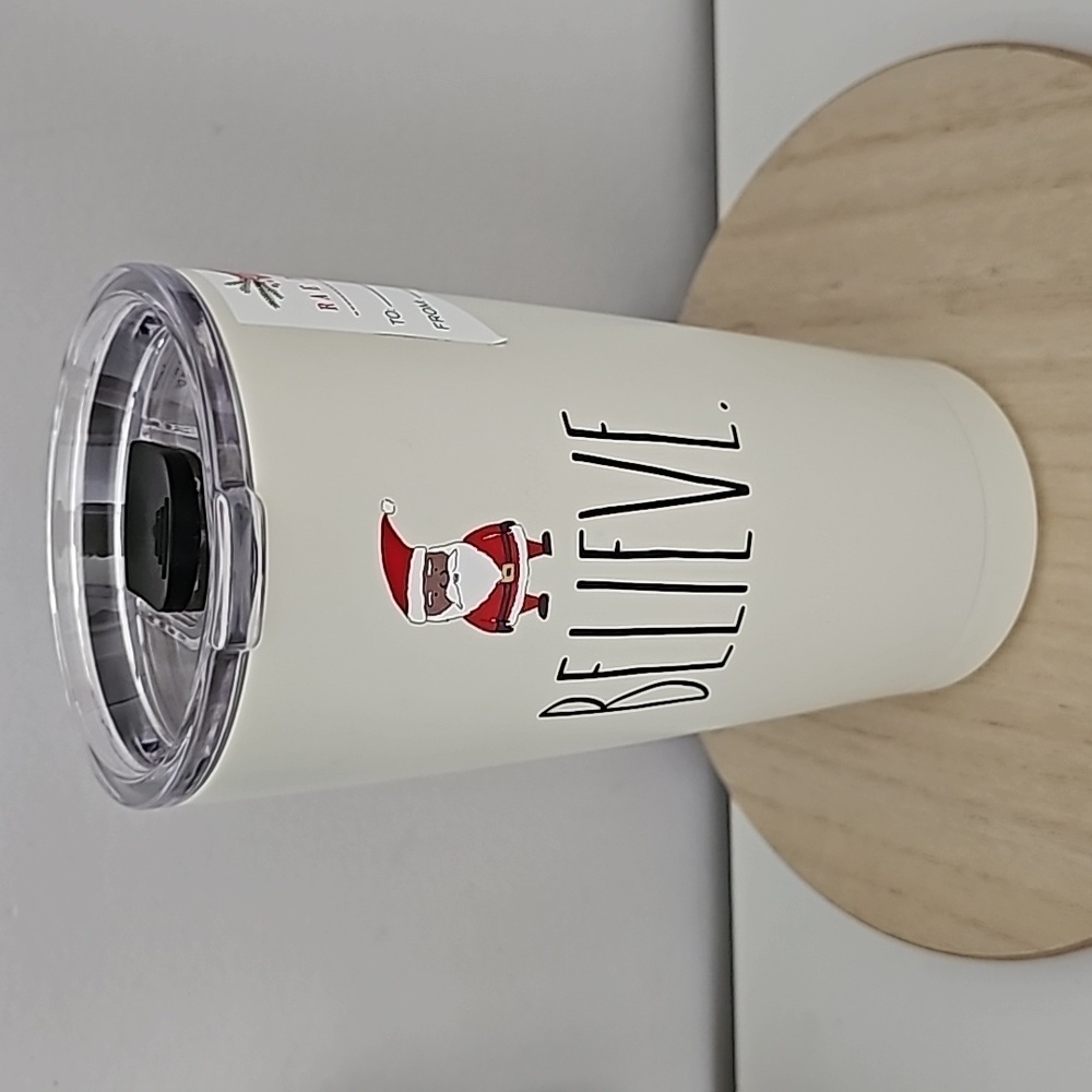 🌲RAE DUNN 'BELIEVE' Santa Tumbler 17oz
